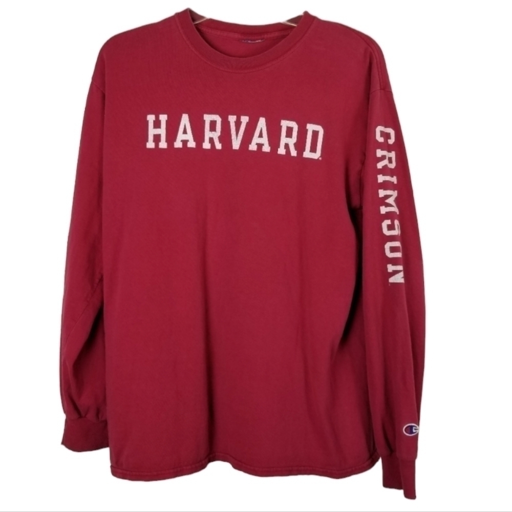 Vintage Harvard University Crimson Champion Graphic Long Sleeve T Shirt Medium
